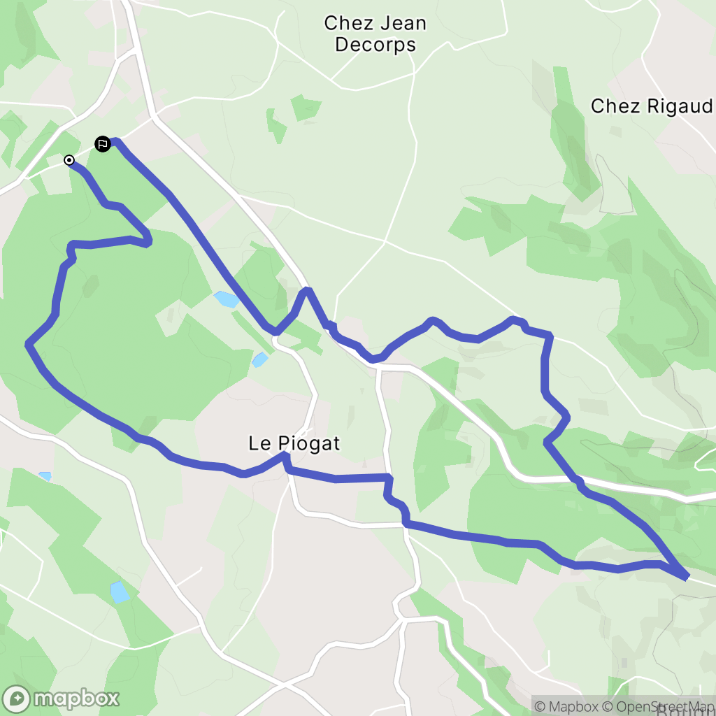 Menat : carte du parcours de randonnée - France