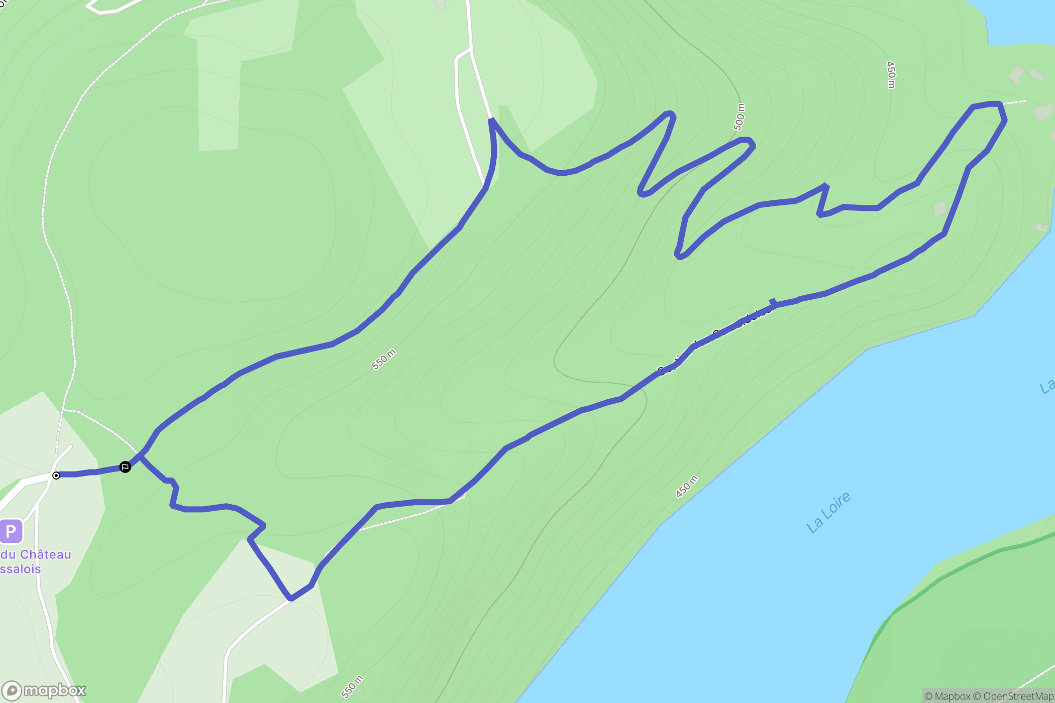 Chambles : carte du parcours de randonnée - France