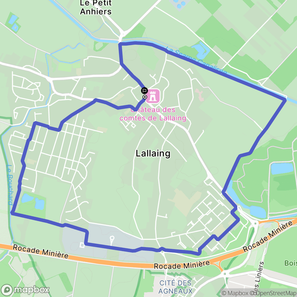 Lallaing : carte du parcours de randonnée - France