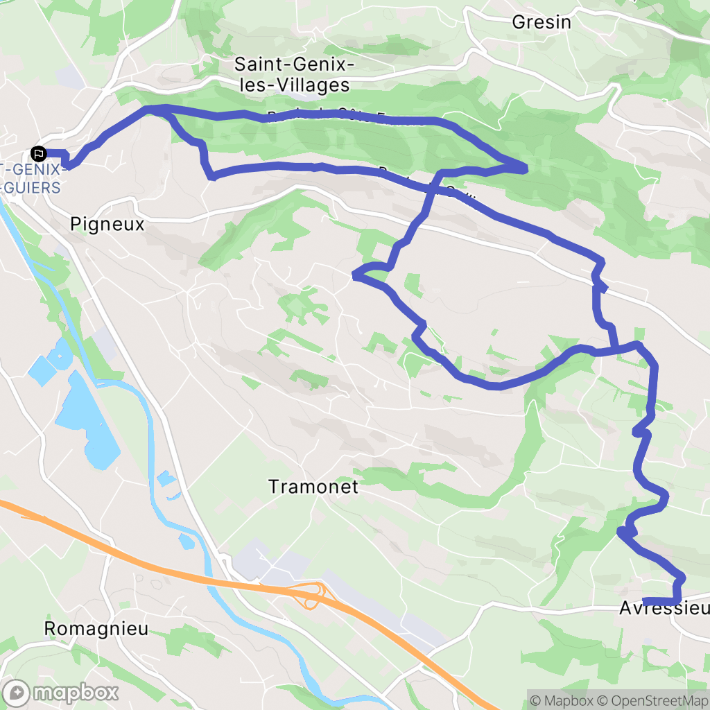 Saint-Genix-les-Villages : carte du parcours de randonnée - France