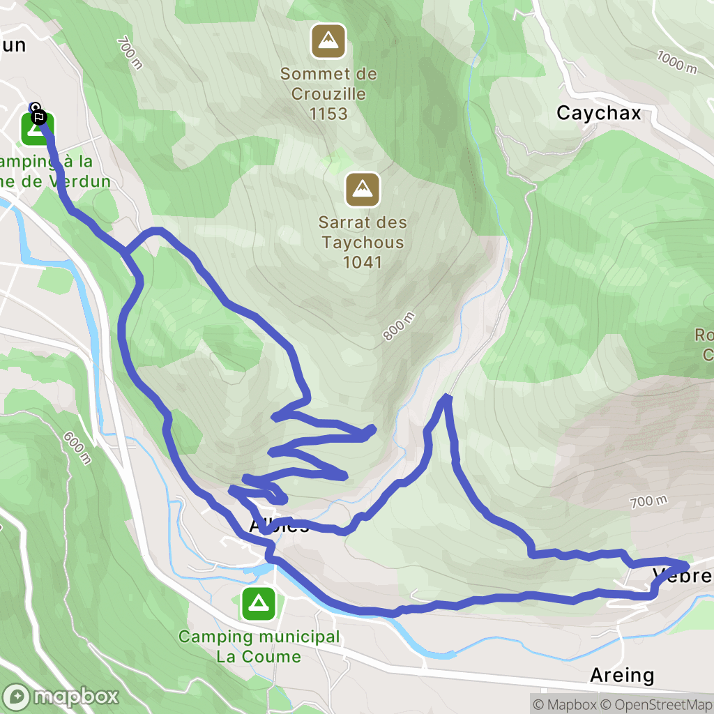 Verdun : carte du parcours de randonnée - France