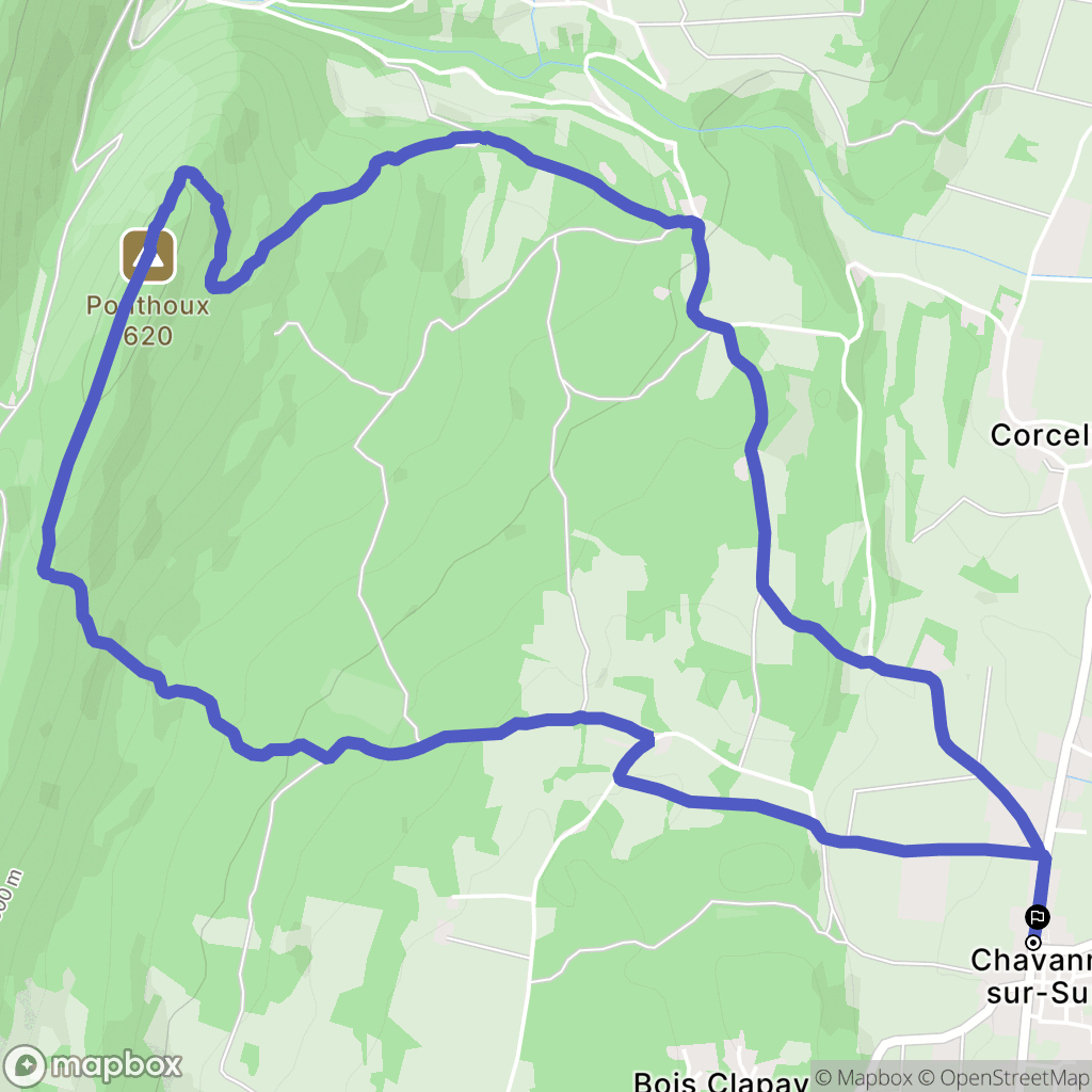 Nivigne et Suran : carte du parcours de randonnée - France