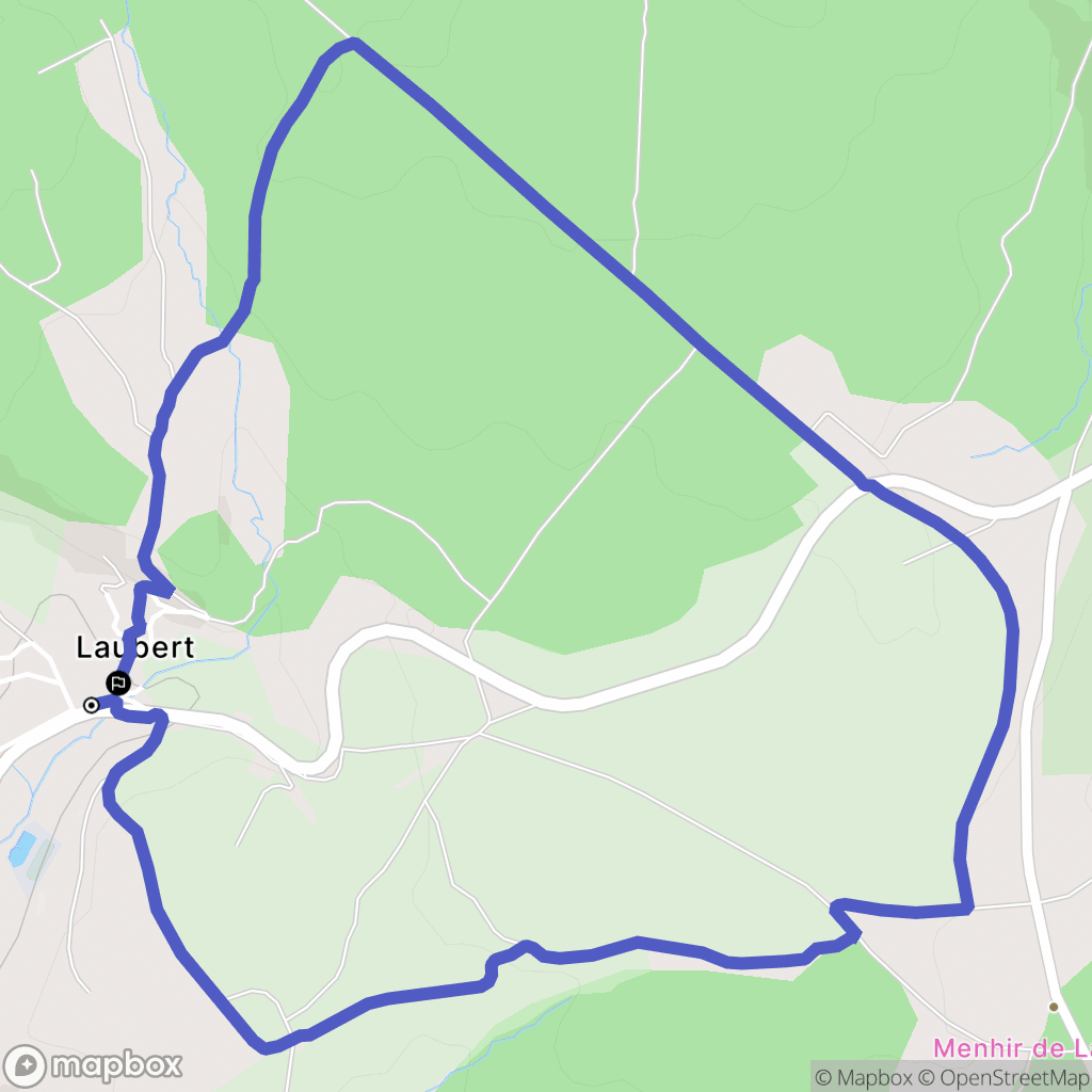 Laubert : carte du parcours de randonnée - France