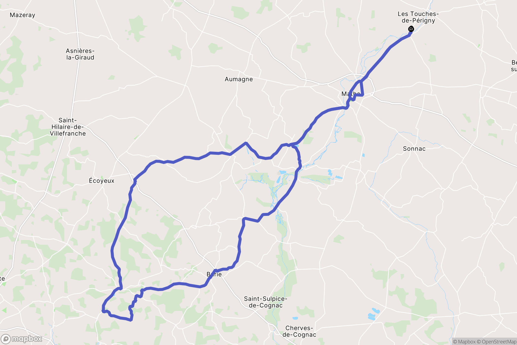 Les Touches-de-Périgny : carte du parcours de randonnée - France