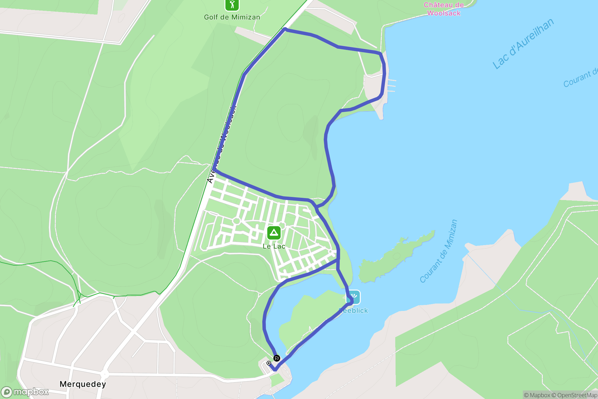 Mimizan : carte du parcours de randonnée - France
