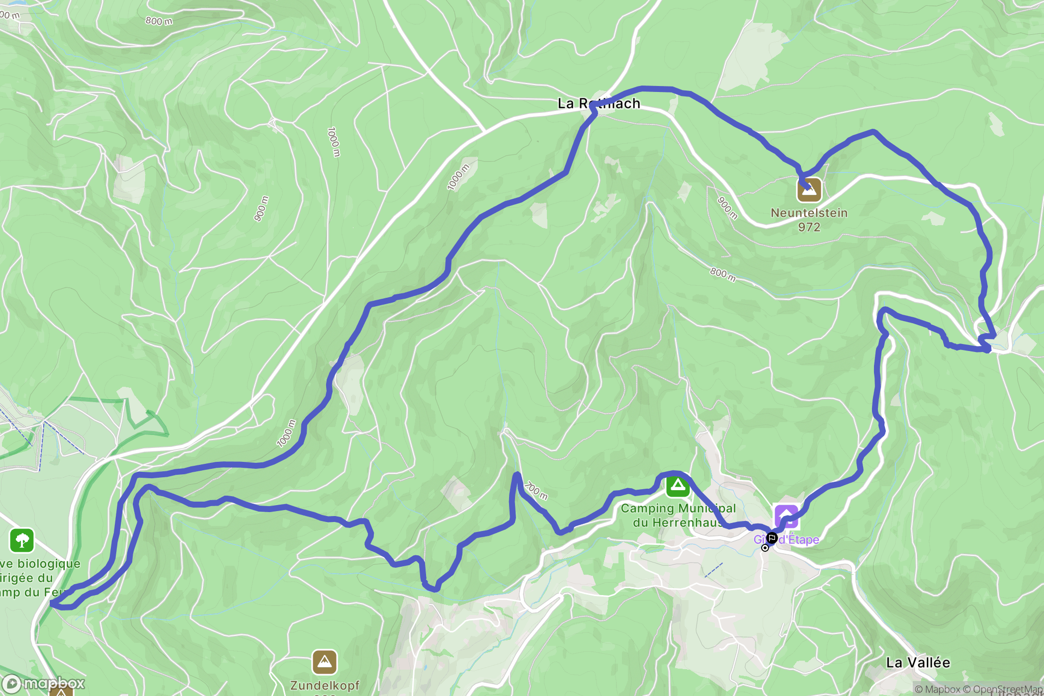 Le Hohwald : carte du parcours de randonnée - France