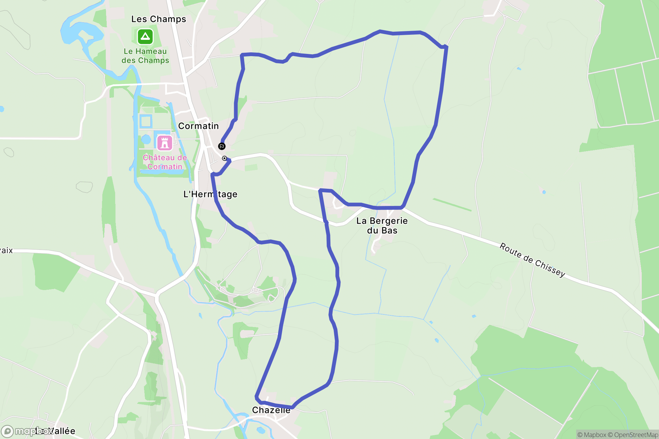 Cormatin : carte du parcours de randonnée - France