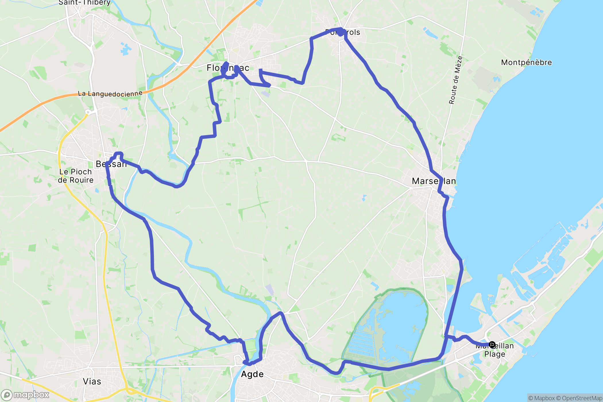Marseillan : carte du parcours de randonnée - France