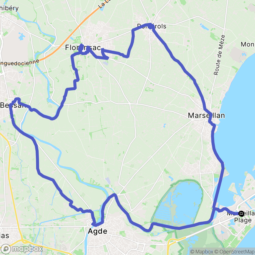 Marseillan : carte du parcours de randonnée - France
