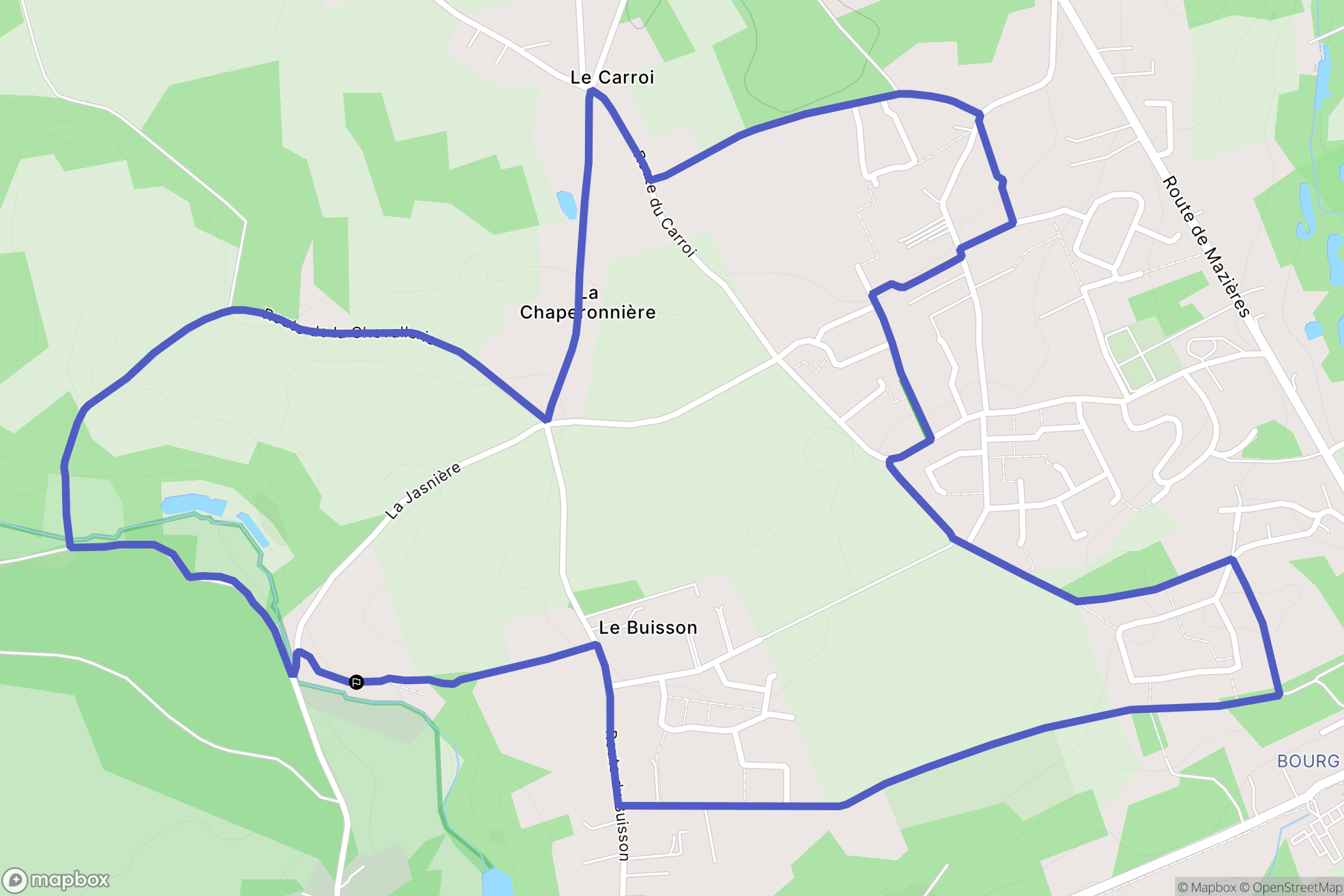 Cinq-Mars-la-Pile : carte du parcours de randonnée - France
