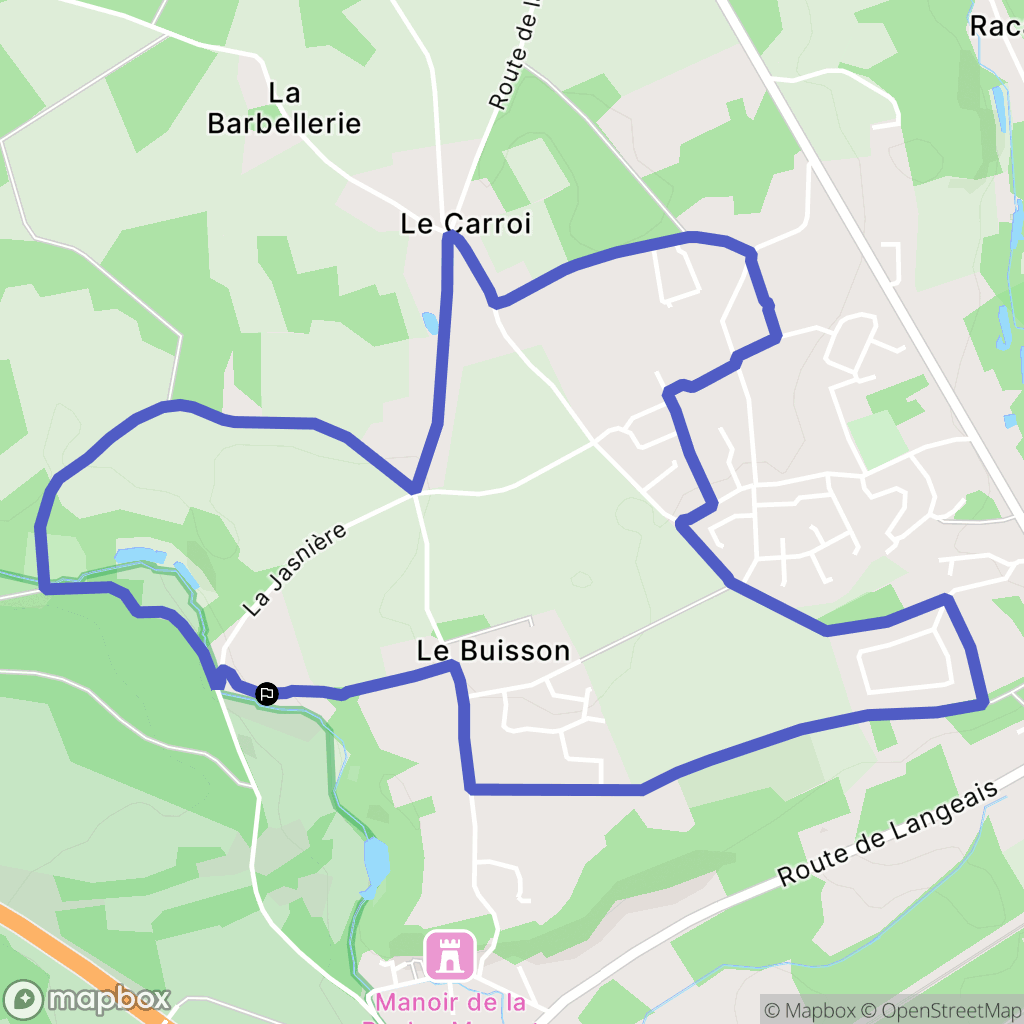 Cinq-Mars-la-Pile : carte du parcours de randonnée - France