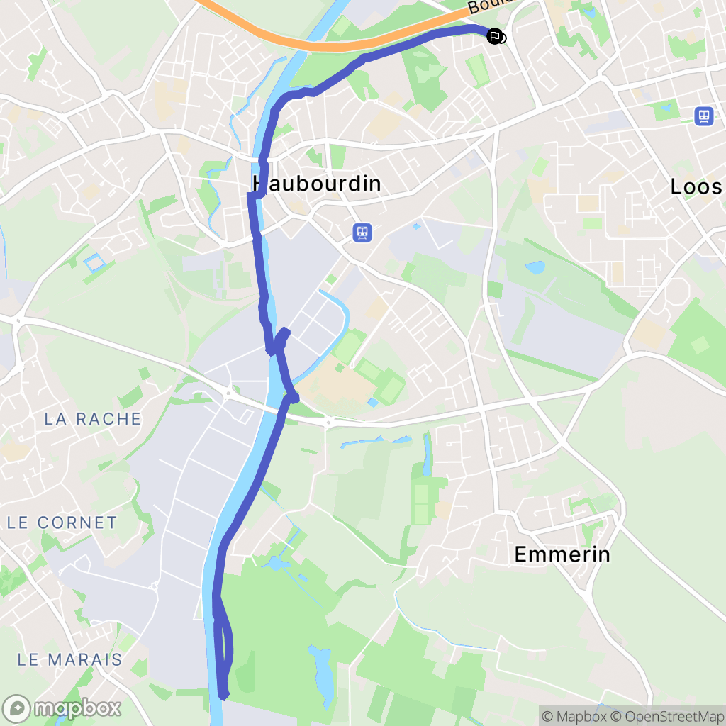Loos : carte du parcours de randonnée - France