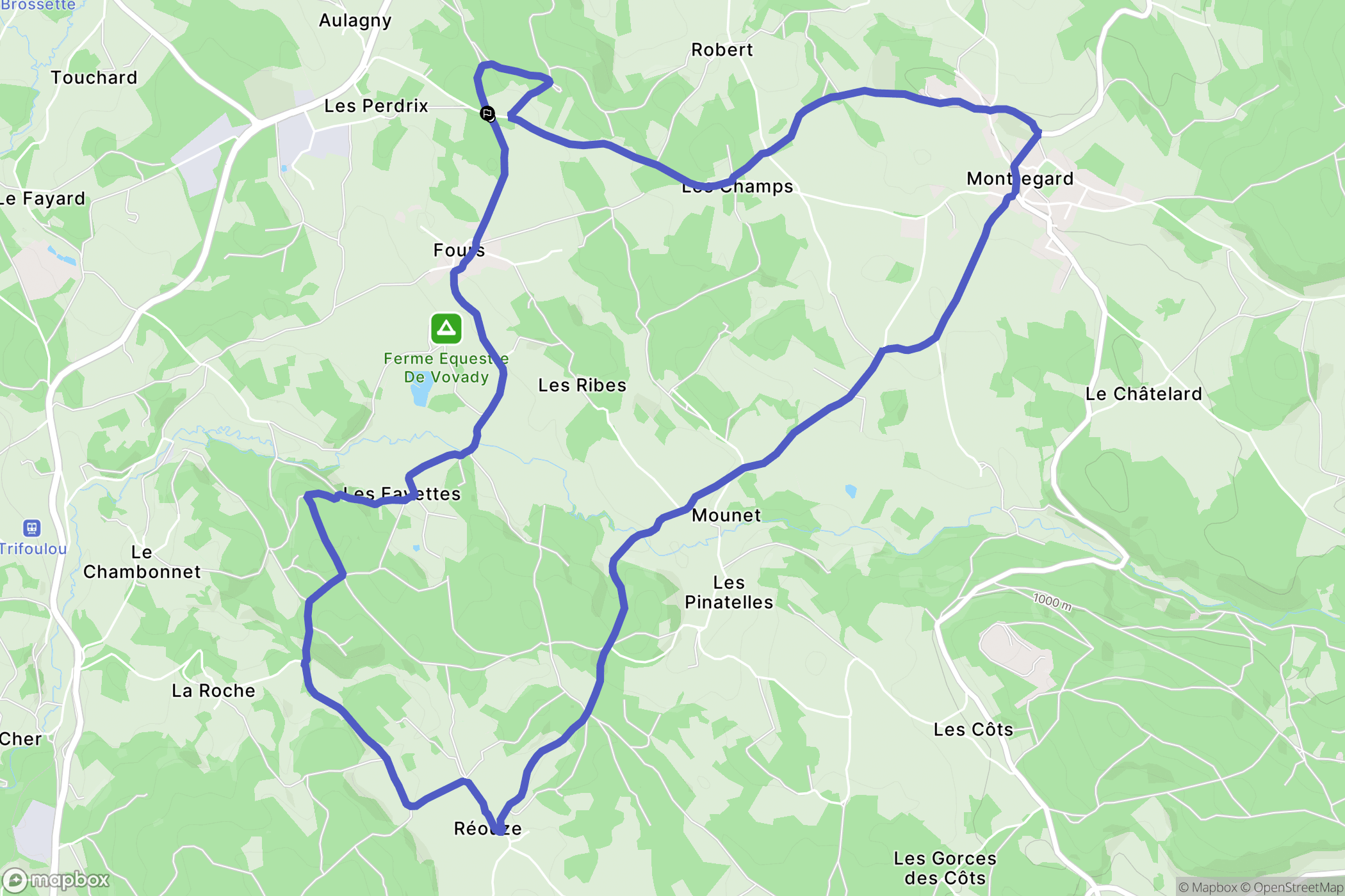 Montregard : carte du parcours de randonnée - France