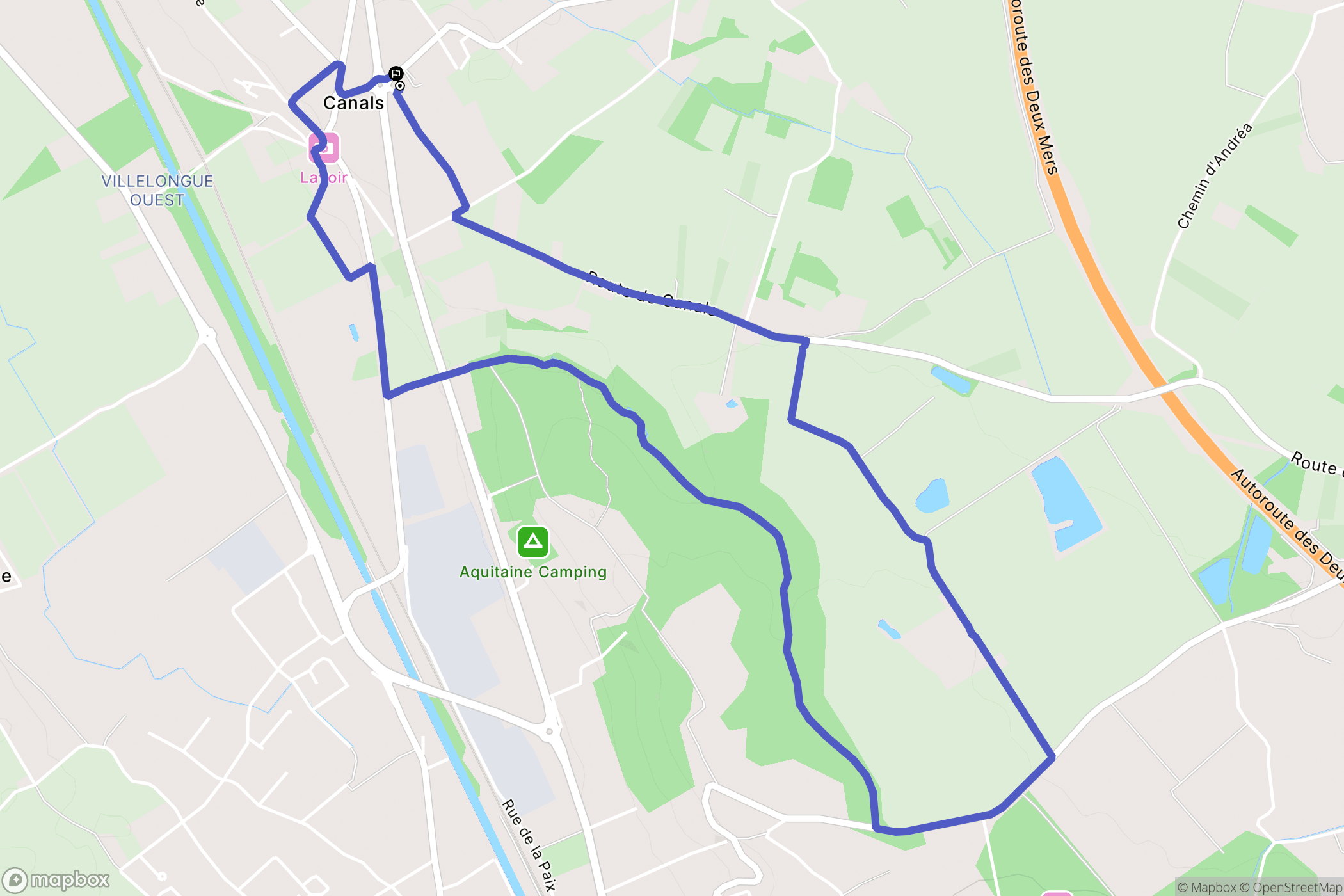 Canals : carte du parcours de randonnée - France