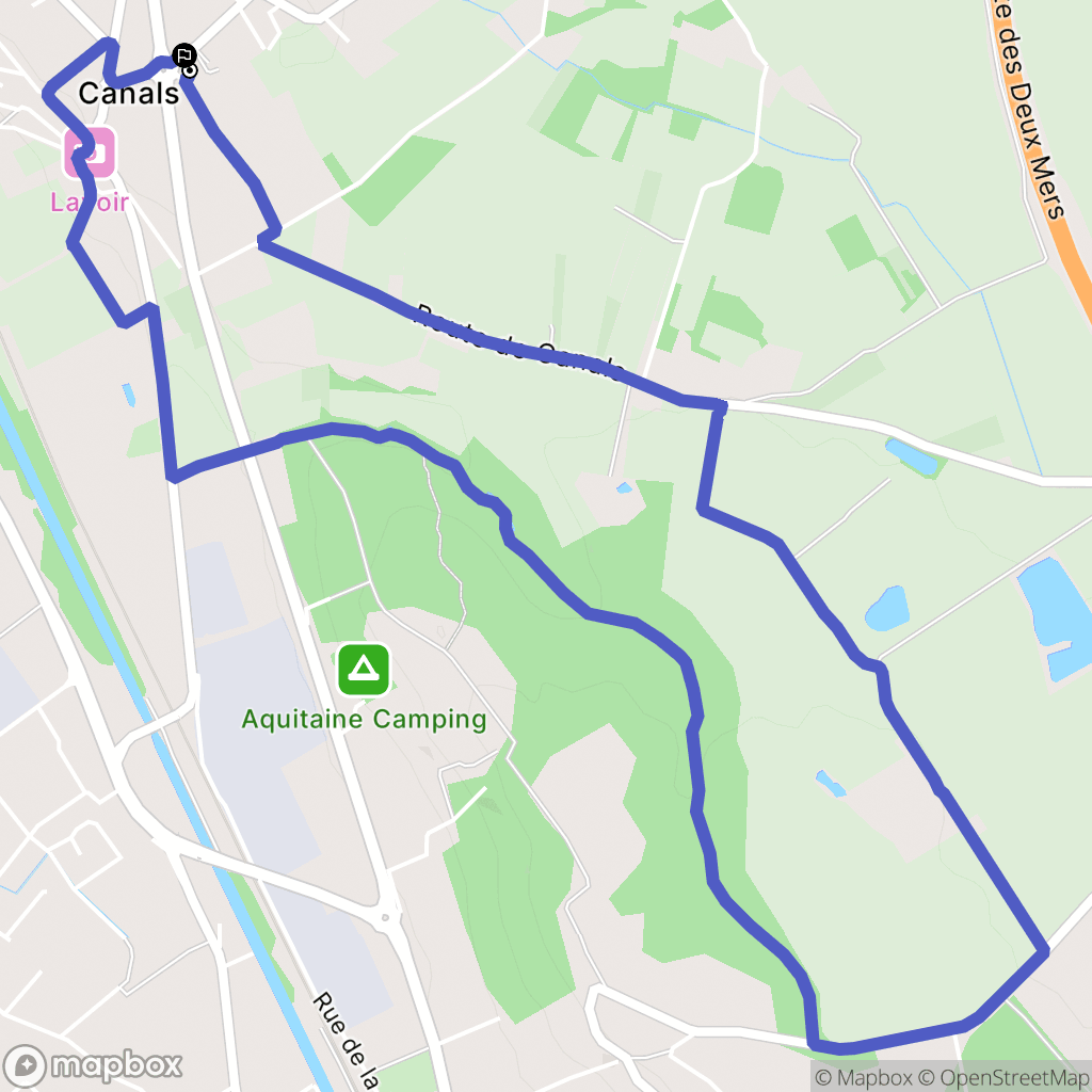 Canals : carte du parcours de randonnée - France