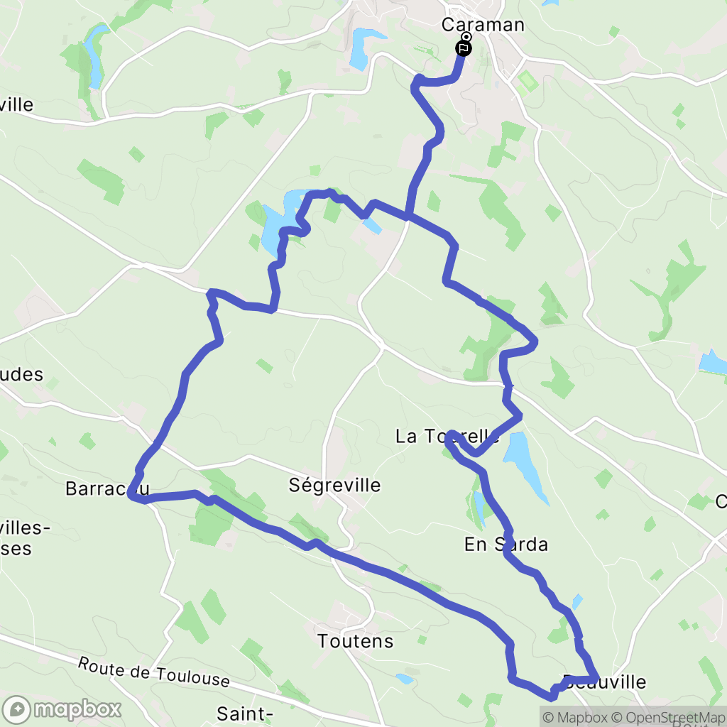 Caraman : carte du parcours de randonnée - France