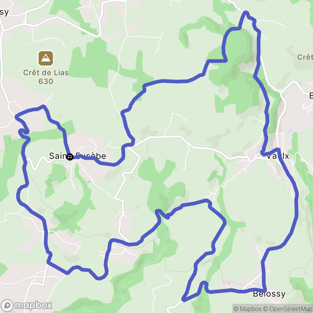 Saint-Eusèbe : carte du parcours de randonnée - France