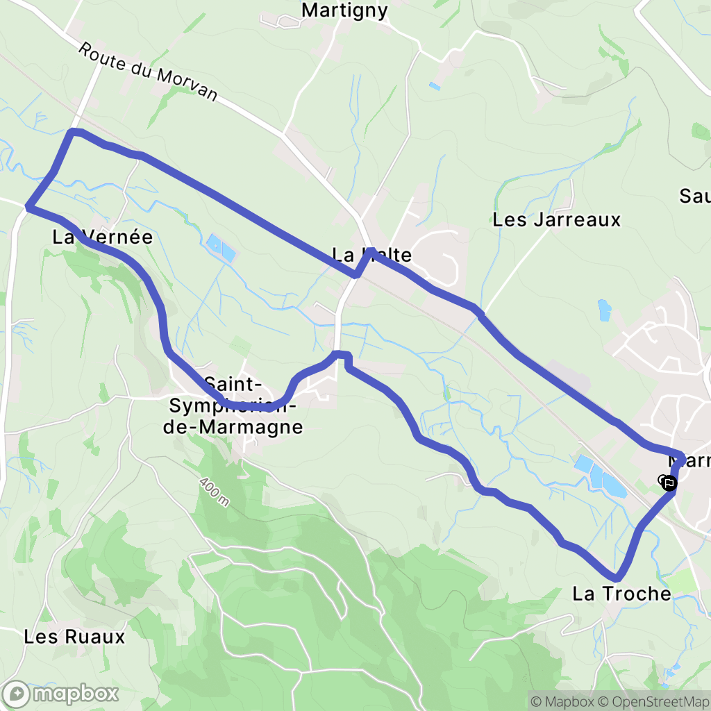 Marmagne : carte du parcours de randonnée - France