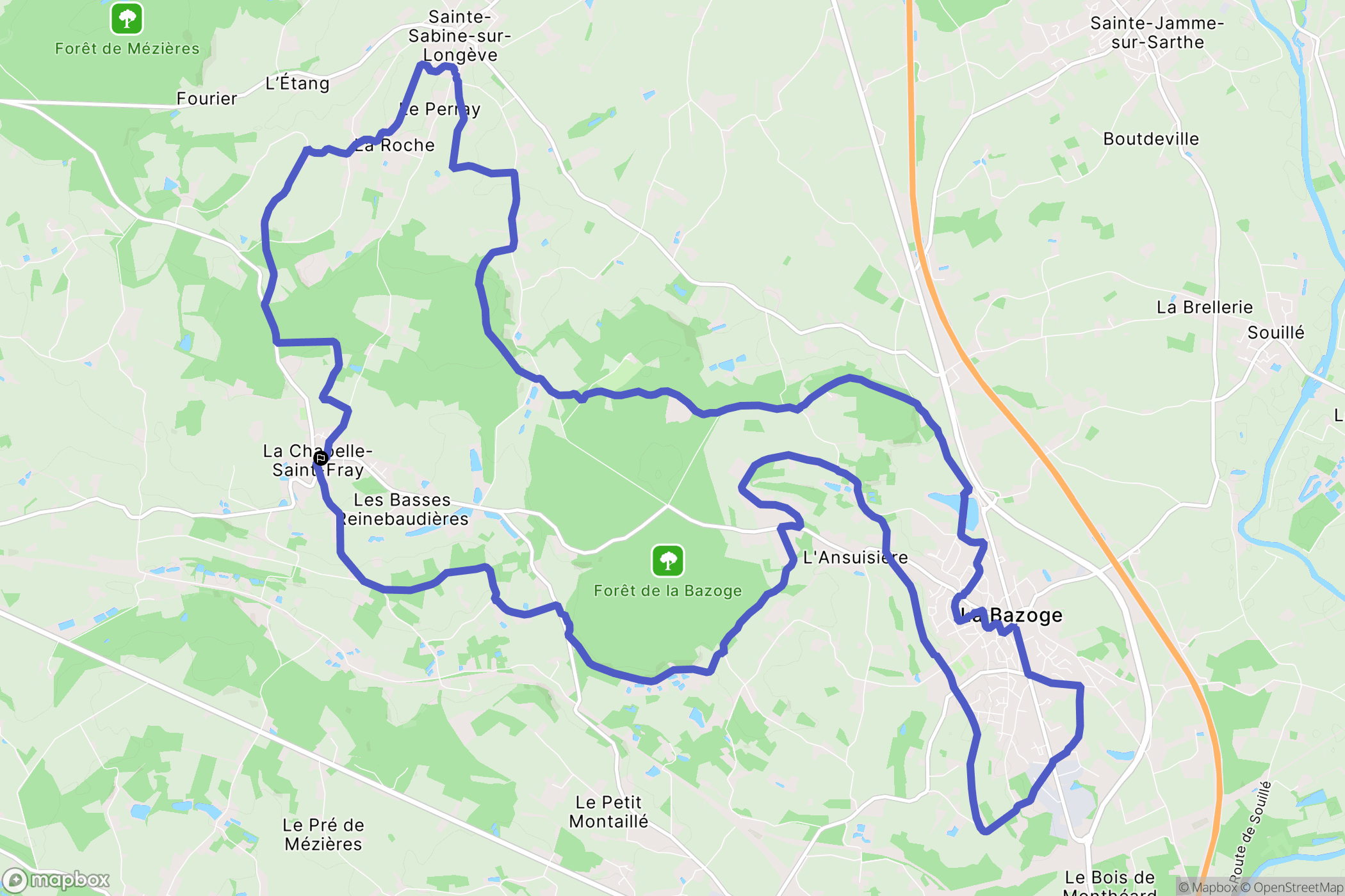 La Chapelle-Saint-Fray : carte du parcours de randonnée - France
