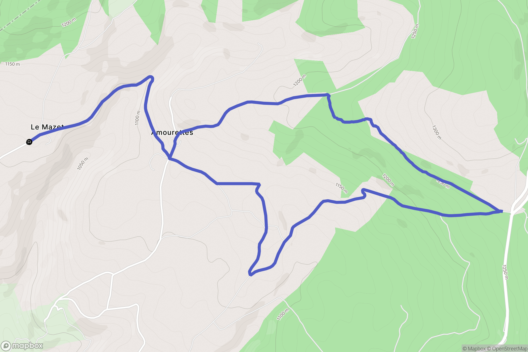 Julianges : carte du parcours de randonnée - France