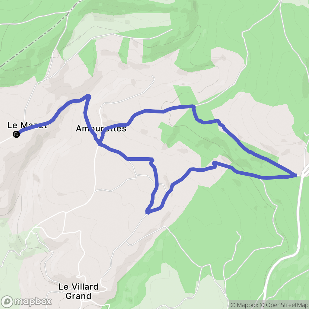 Julianges : carte du parcours de randonnée - France