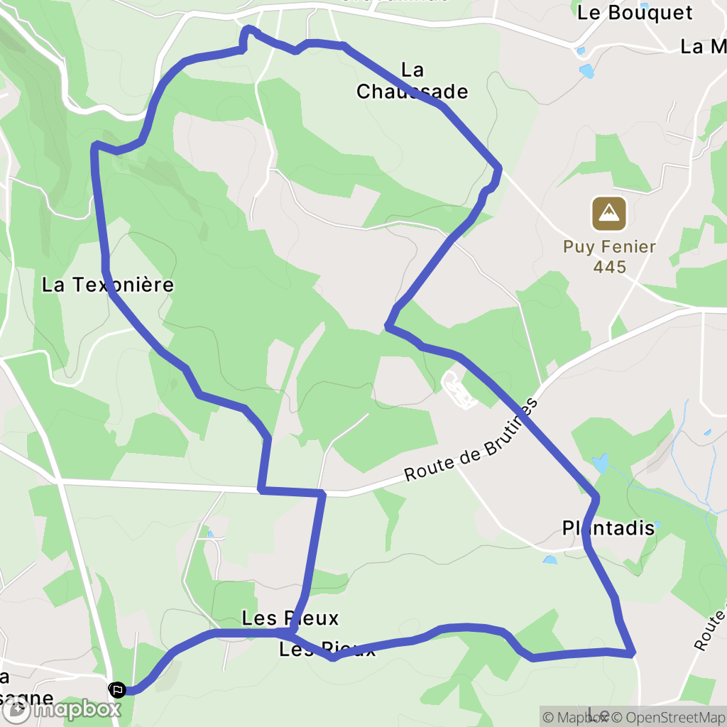 Saint-Priest-Taurion : carte du parcours de randonnée - France