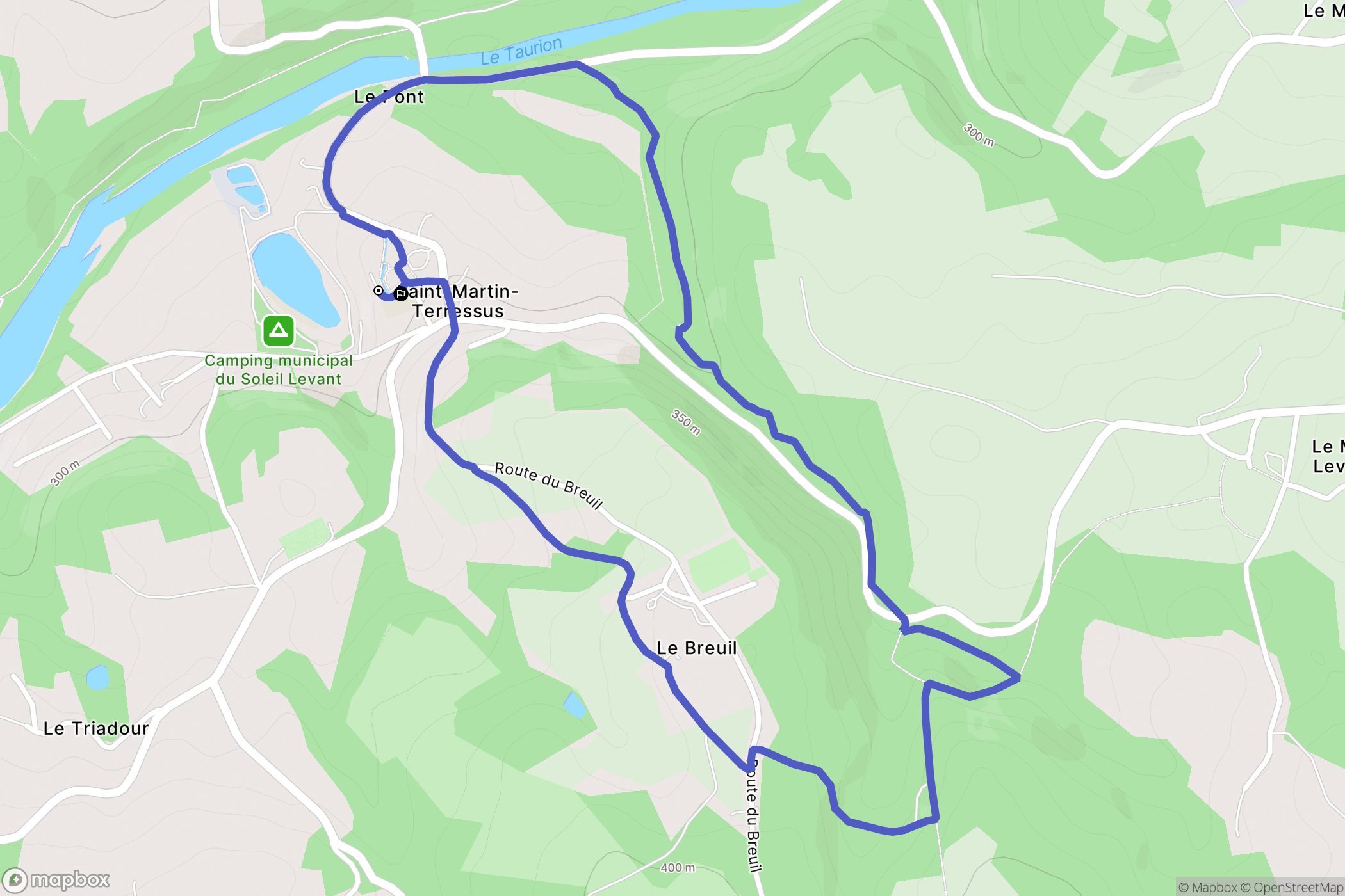 Saint-Martin-Terressus : carte du parcours de randonnée - France