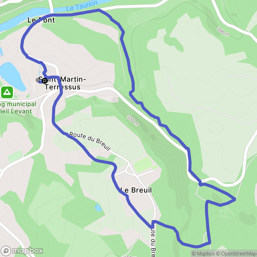 Saint-Martin-Terressus : carte du parcours de randonnée - France