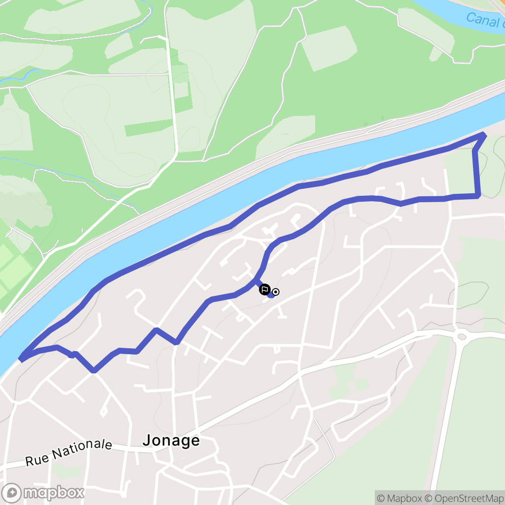 Jonage : carte du parcours de randonnée - France
