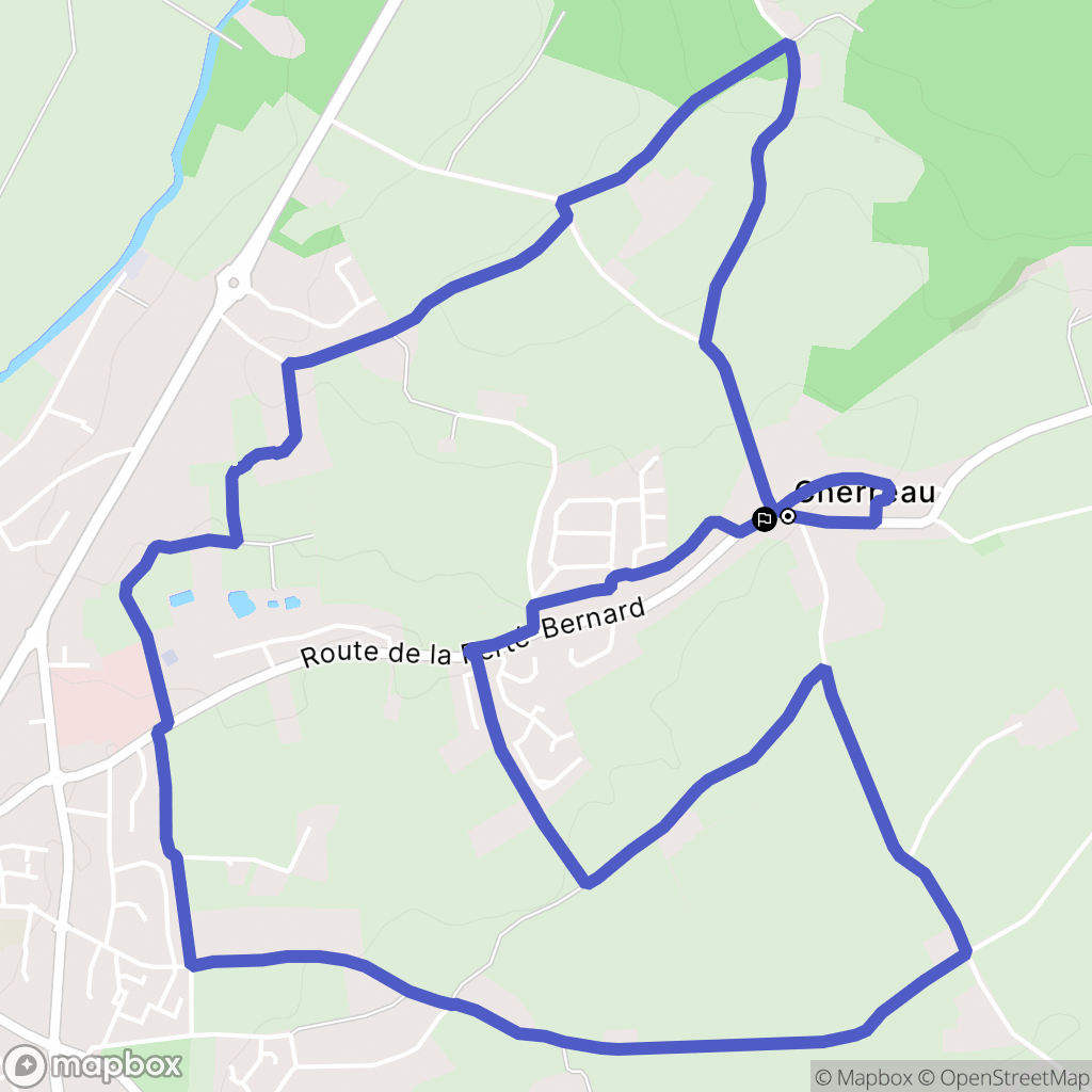 Cherré-Au : carte du parcours de randonnée - France