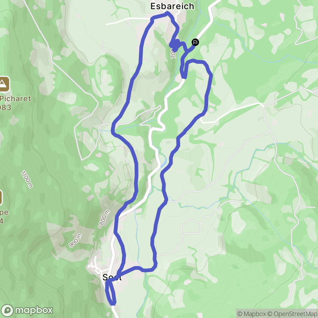 Esbareich : carte du parcours de randonnée - France