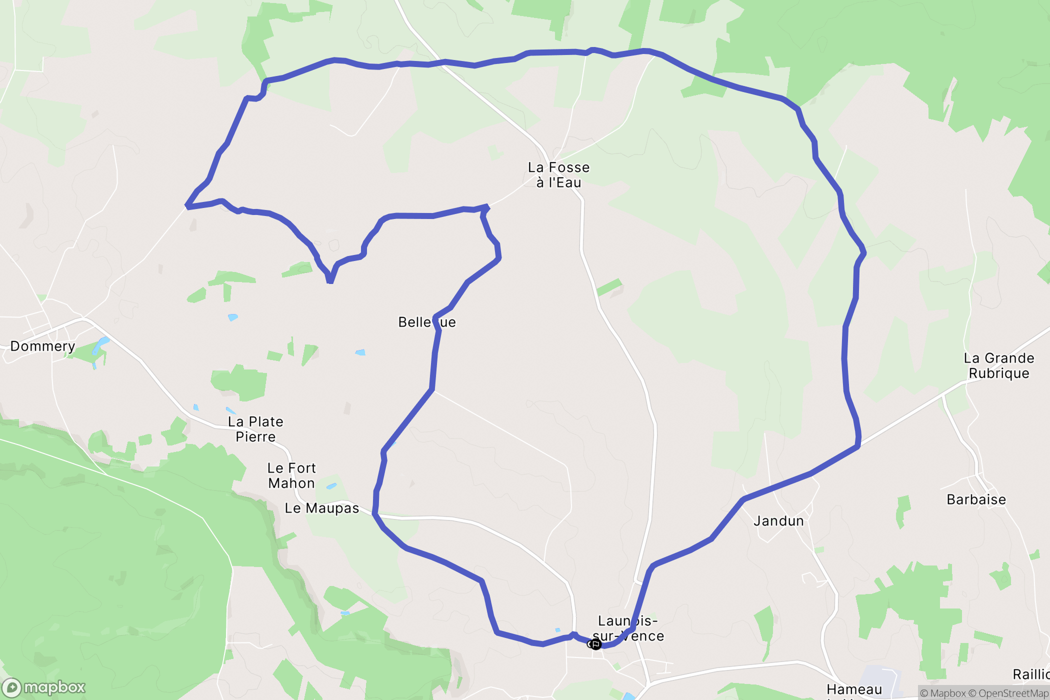 Launois-sur-Vence : carte du parcours de randonnée - France