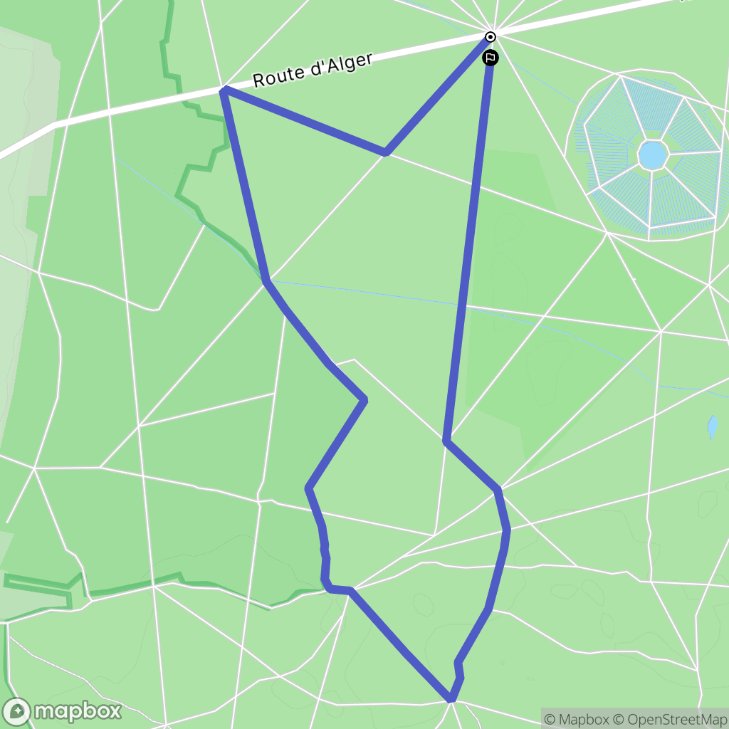 Fontainebleau : carte du parcours de randonnée - France