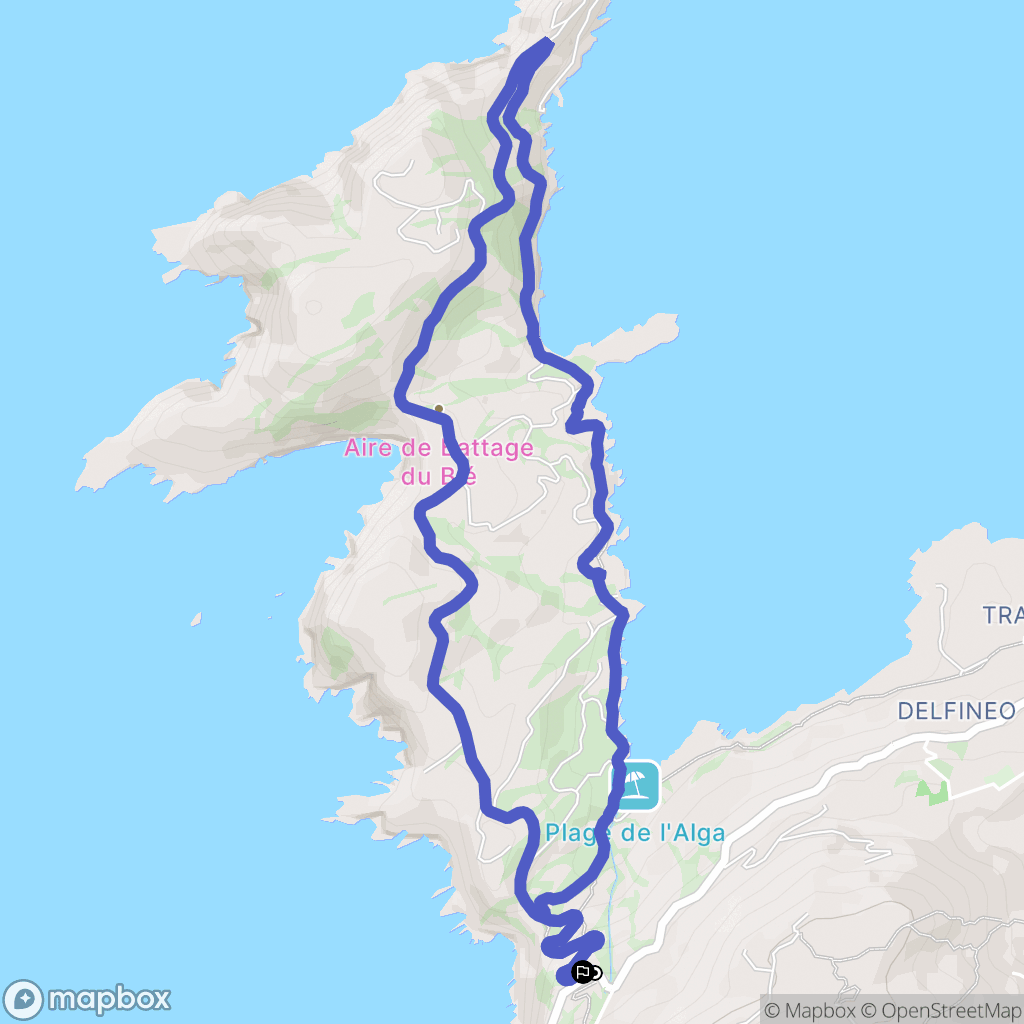 Calvi : carte du parcours de randonnée - France
