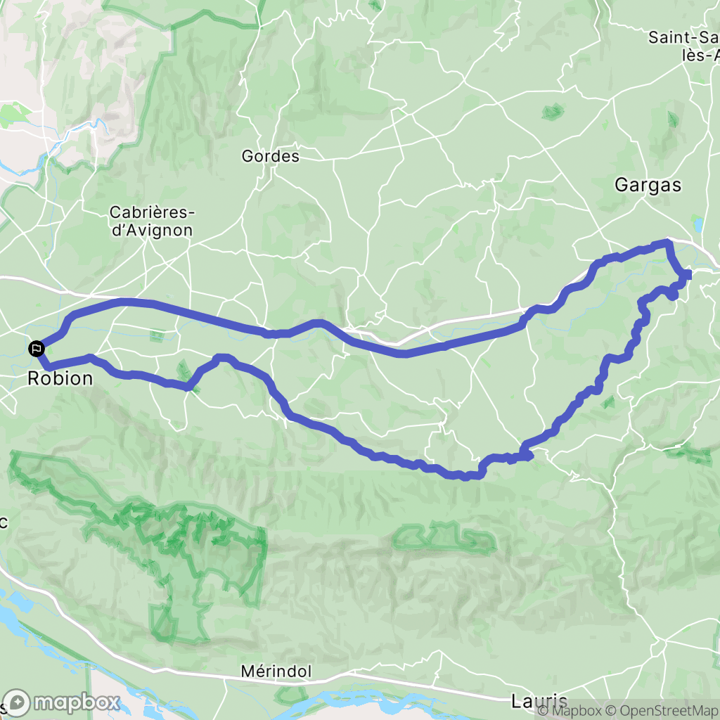 Robion : carte du parcours de randonnée - France