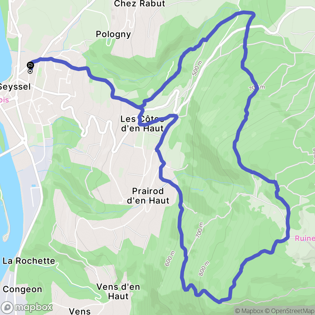 Seyssel : carte du parcours de randonnée - France