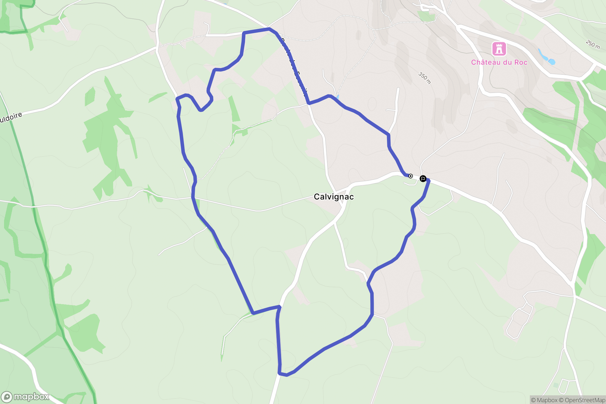 Fons : carte du parcours de randonnée - France