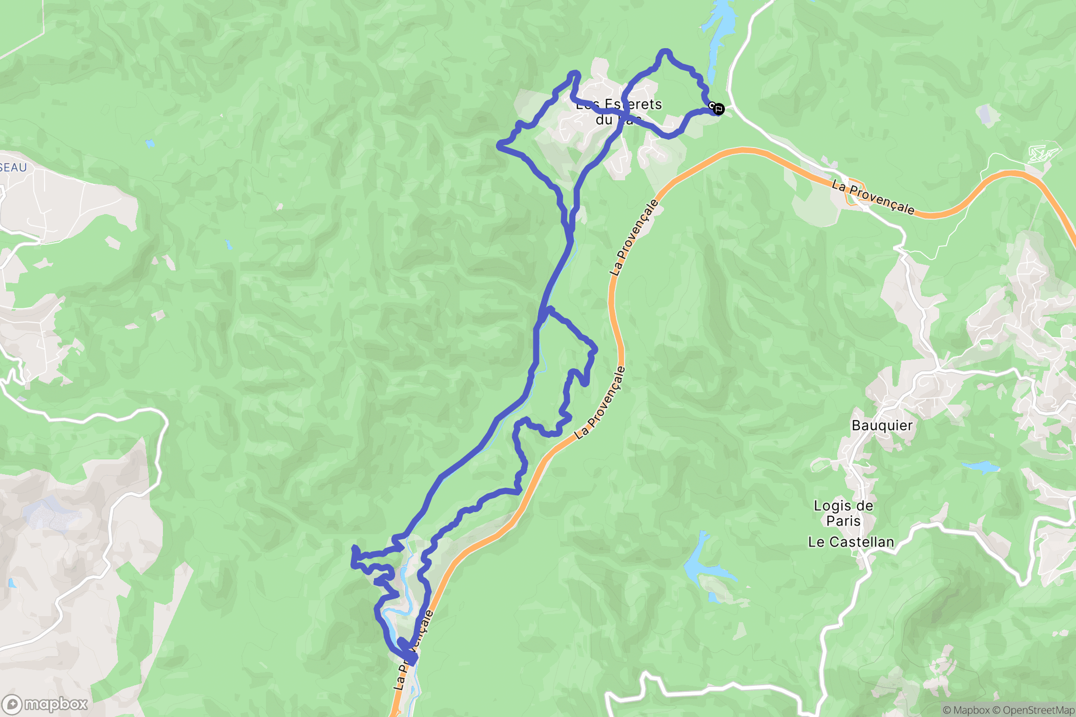 Les Adrets-de-l'Estérel : carte du parcours de randonnée - France