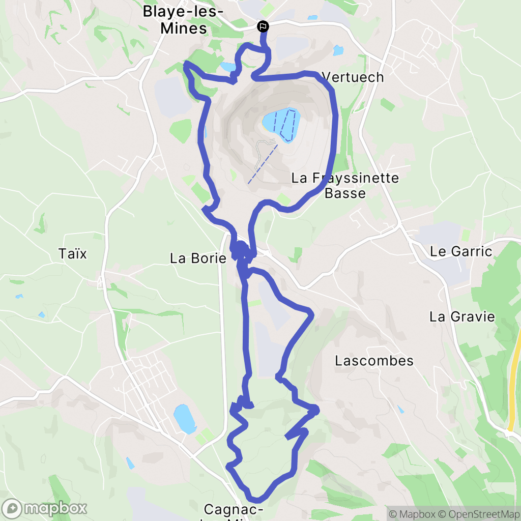 Blaye-les-Mines : carte du parcours de randonnée - France