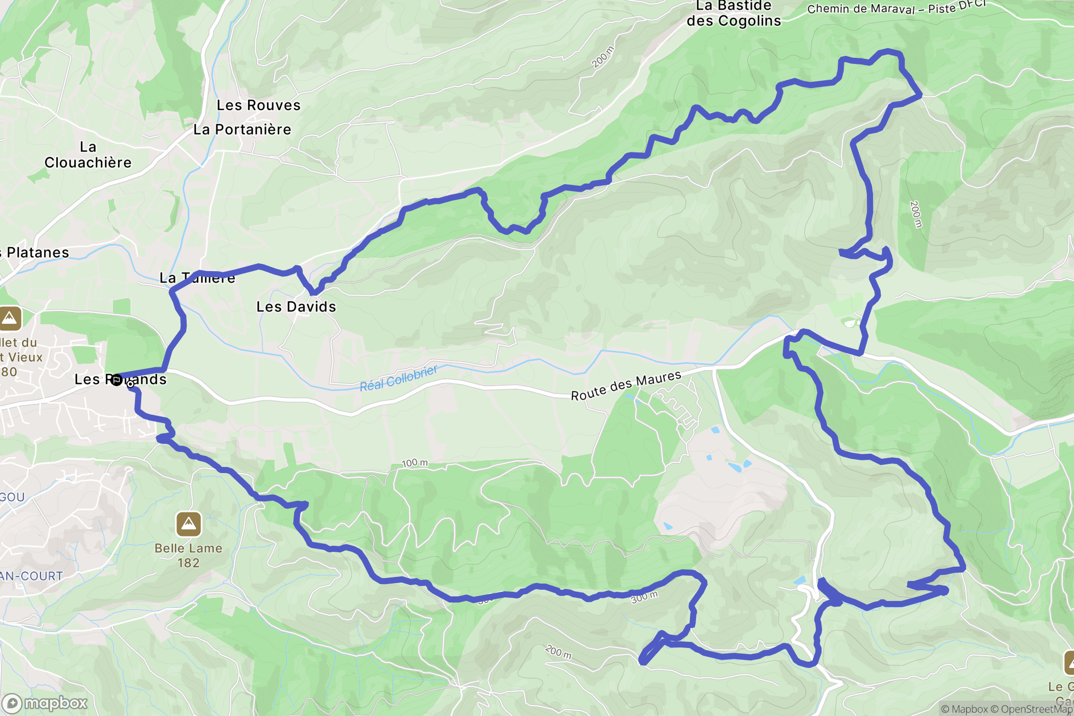 Pierrefeu-du-Var : carte du parcours de randonnée - France