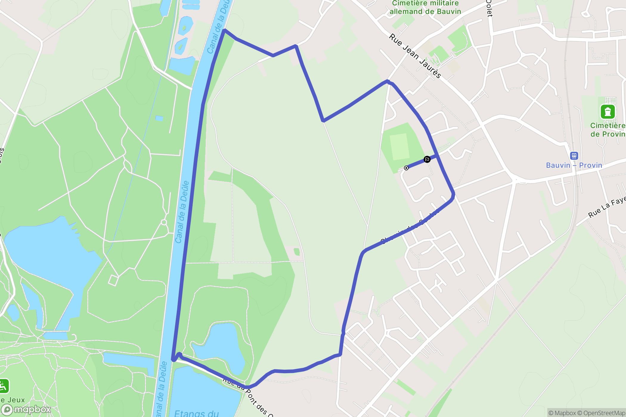 Bauvin : carte du parcours de randonnée - France