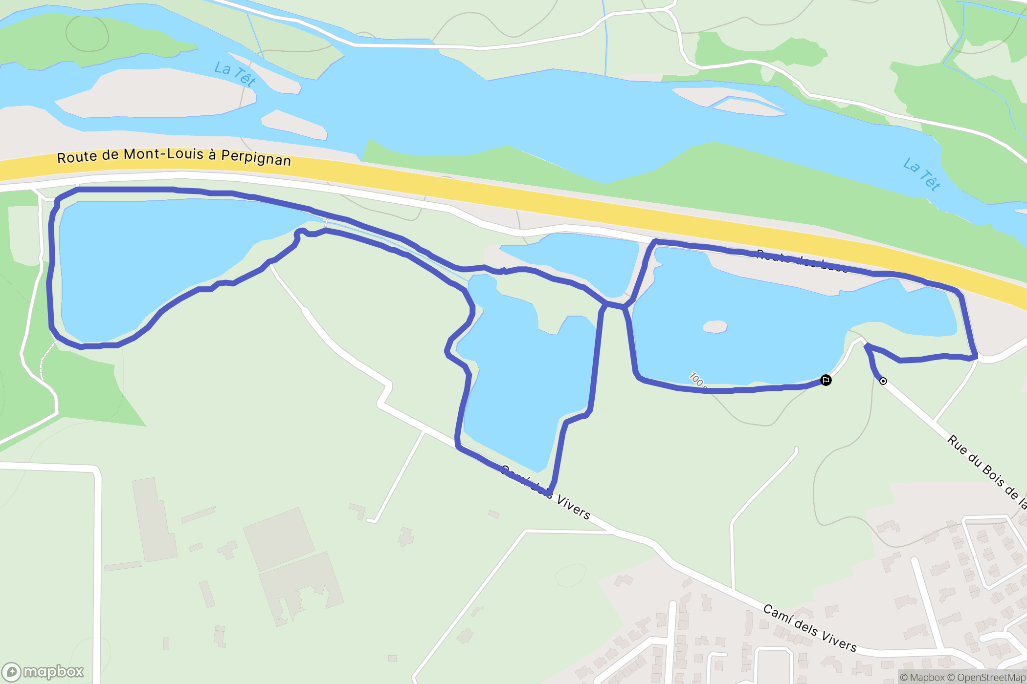 Millas : carte du parcours de randonnée - France