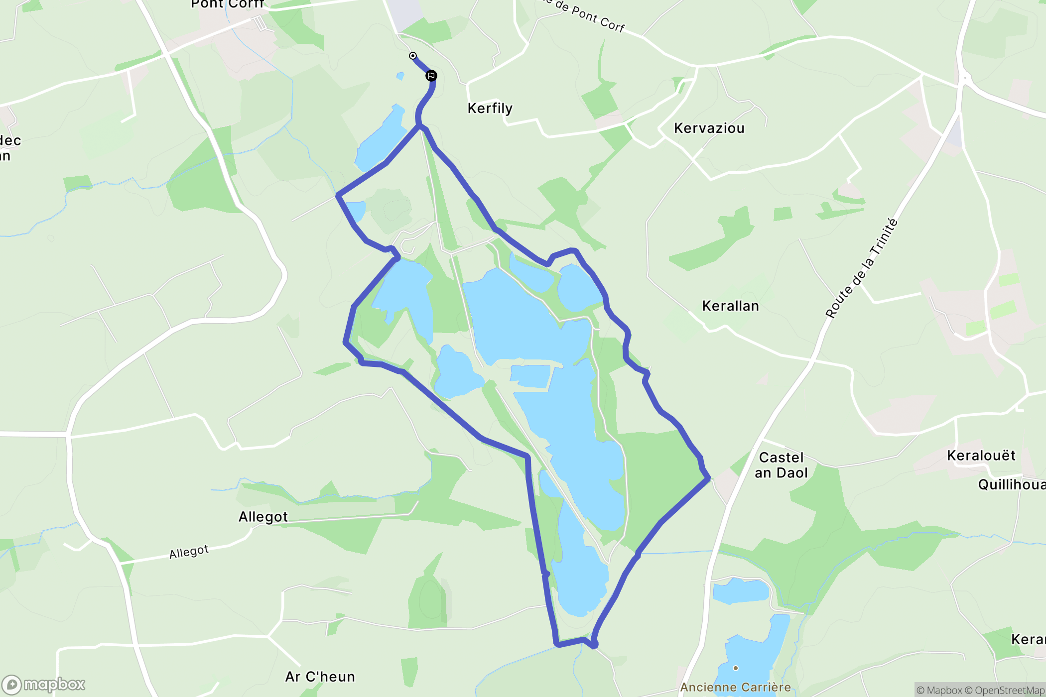 Guilers : carte du parcours de randonnée - France
