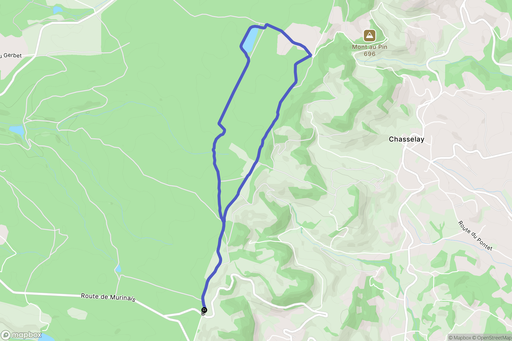 Varacieux : carte du parcours de randonnée - France