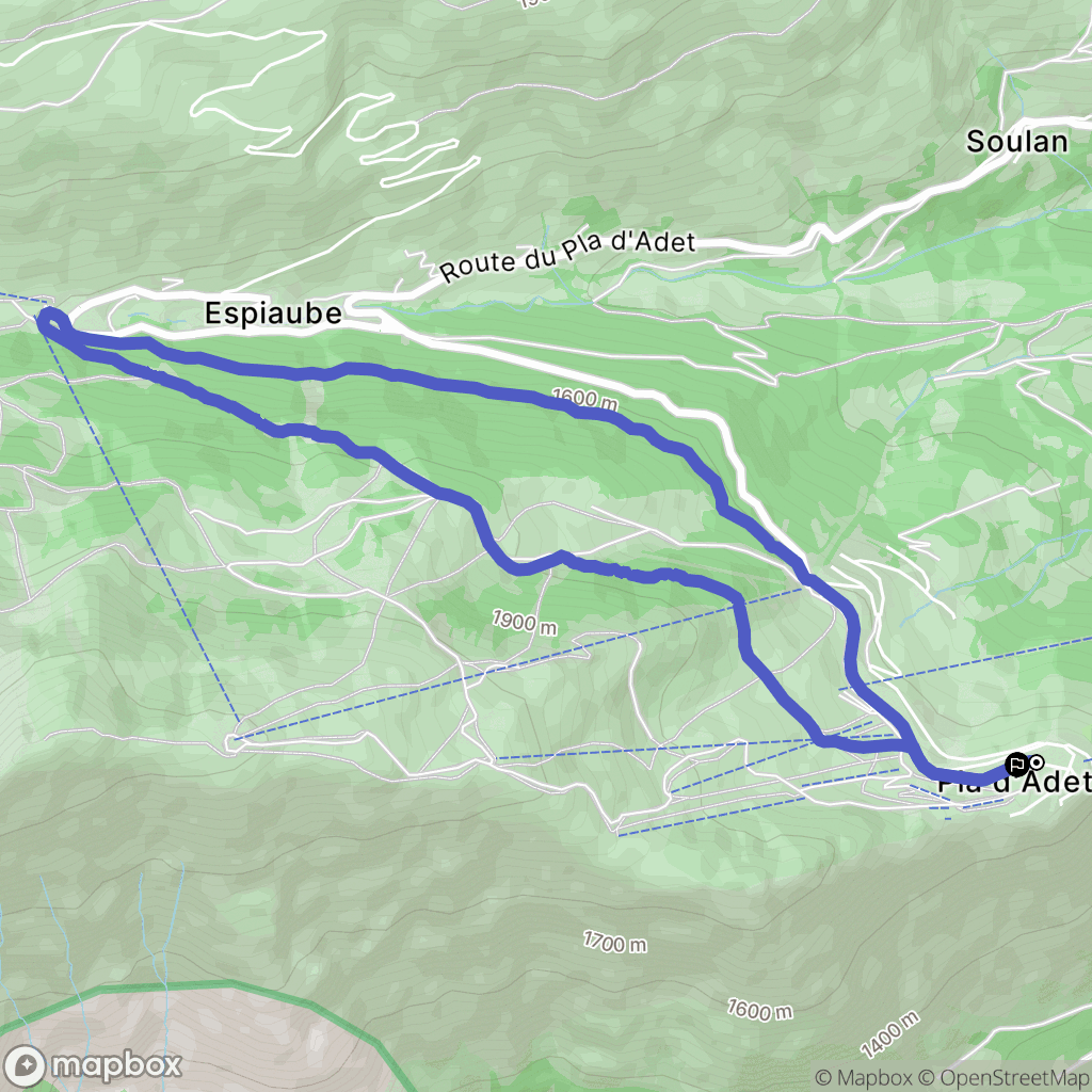 Saint-Lary-Soulan : carte du parcours de randonnée - France