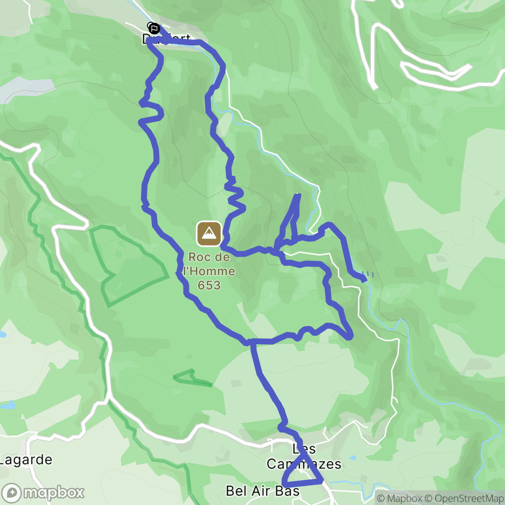 Durfort : carte du parcours de randonnée - France