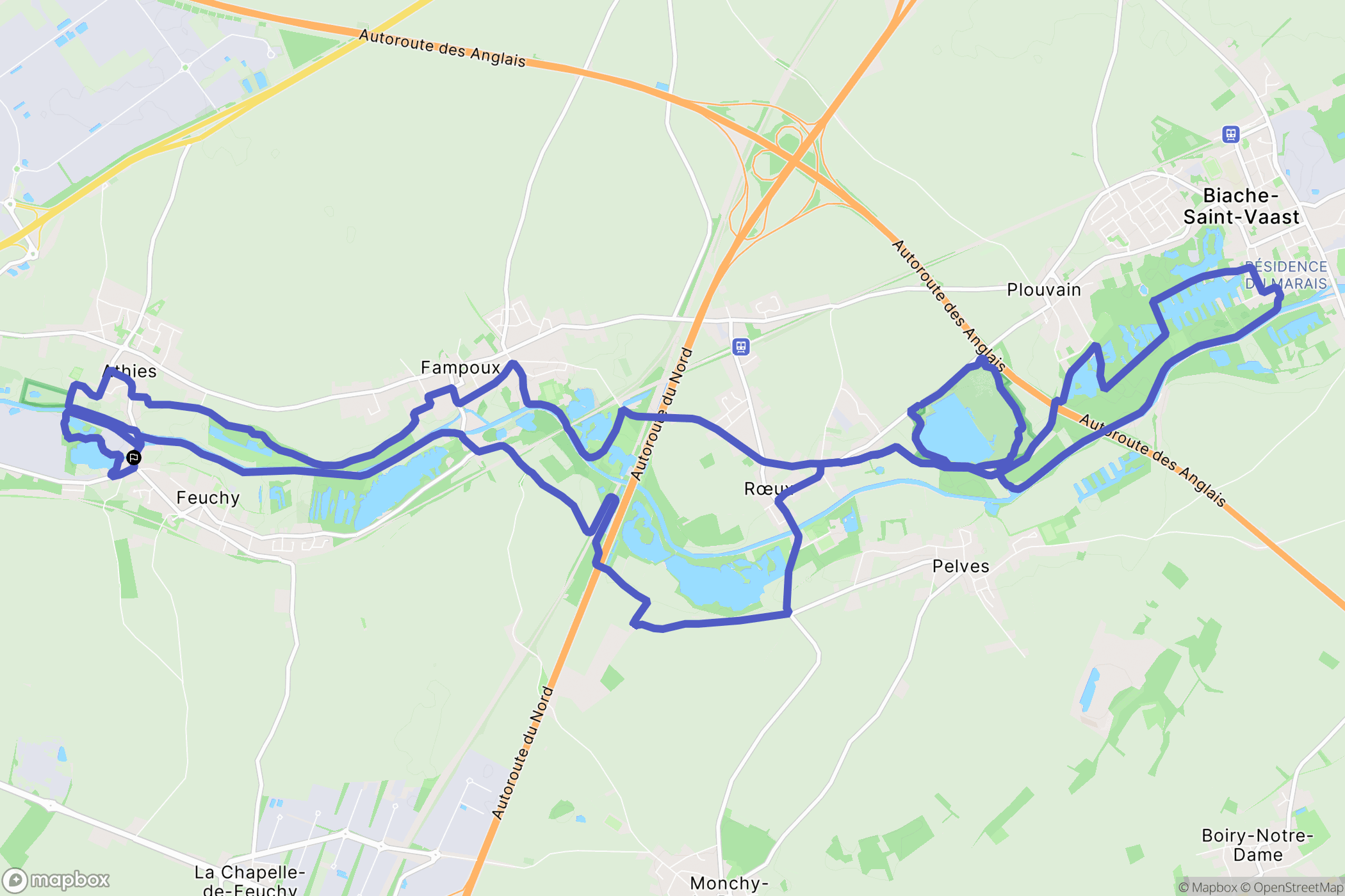 Feuchy : carte du parcours de randonnée - France