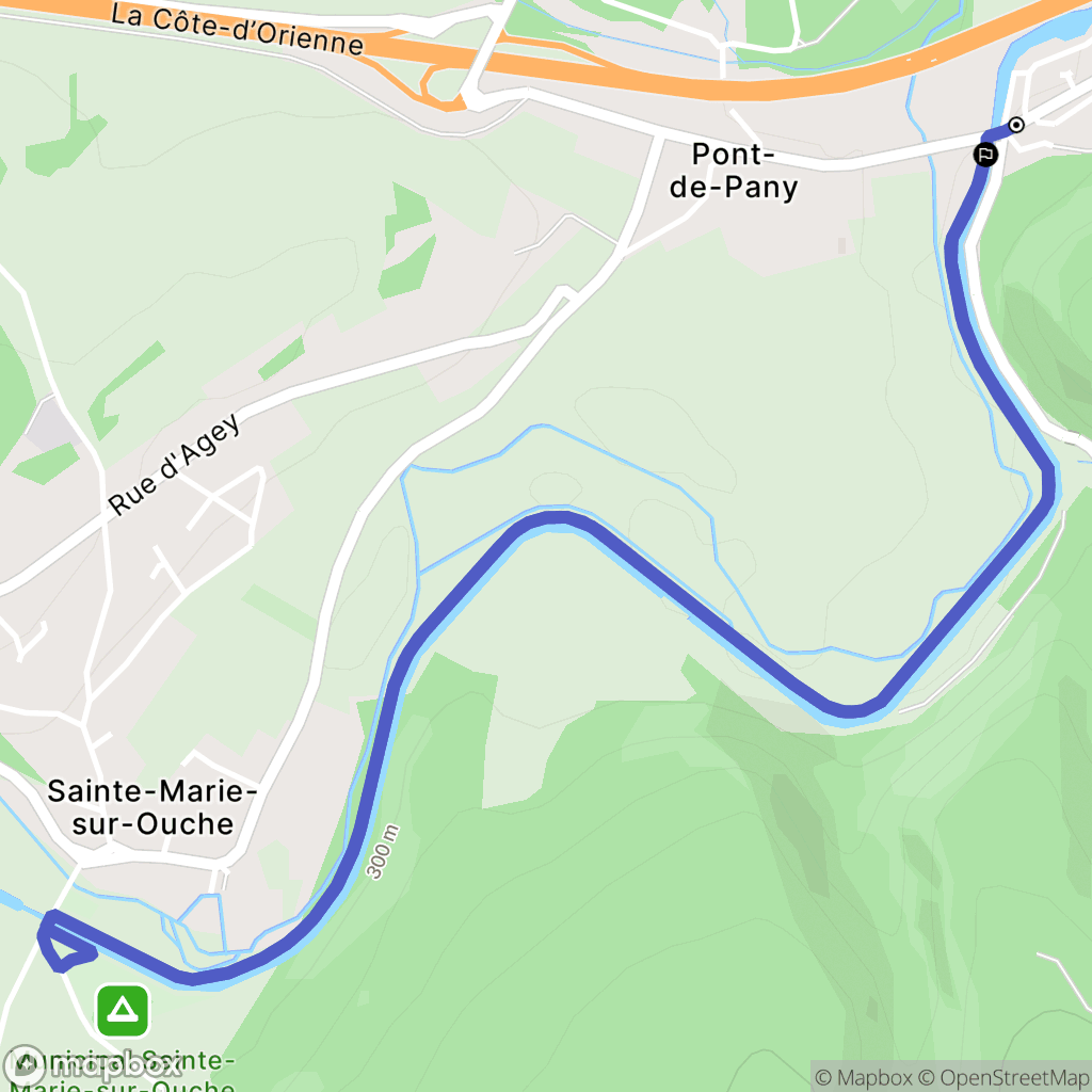 Sainte-Marie-sur-Ouche : carte du parcours de randonnée - France