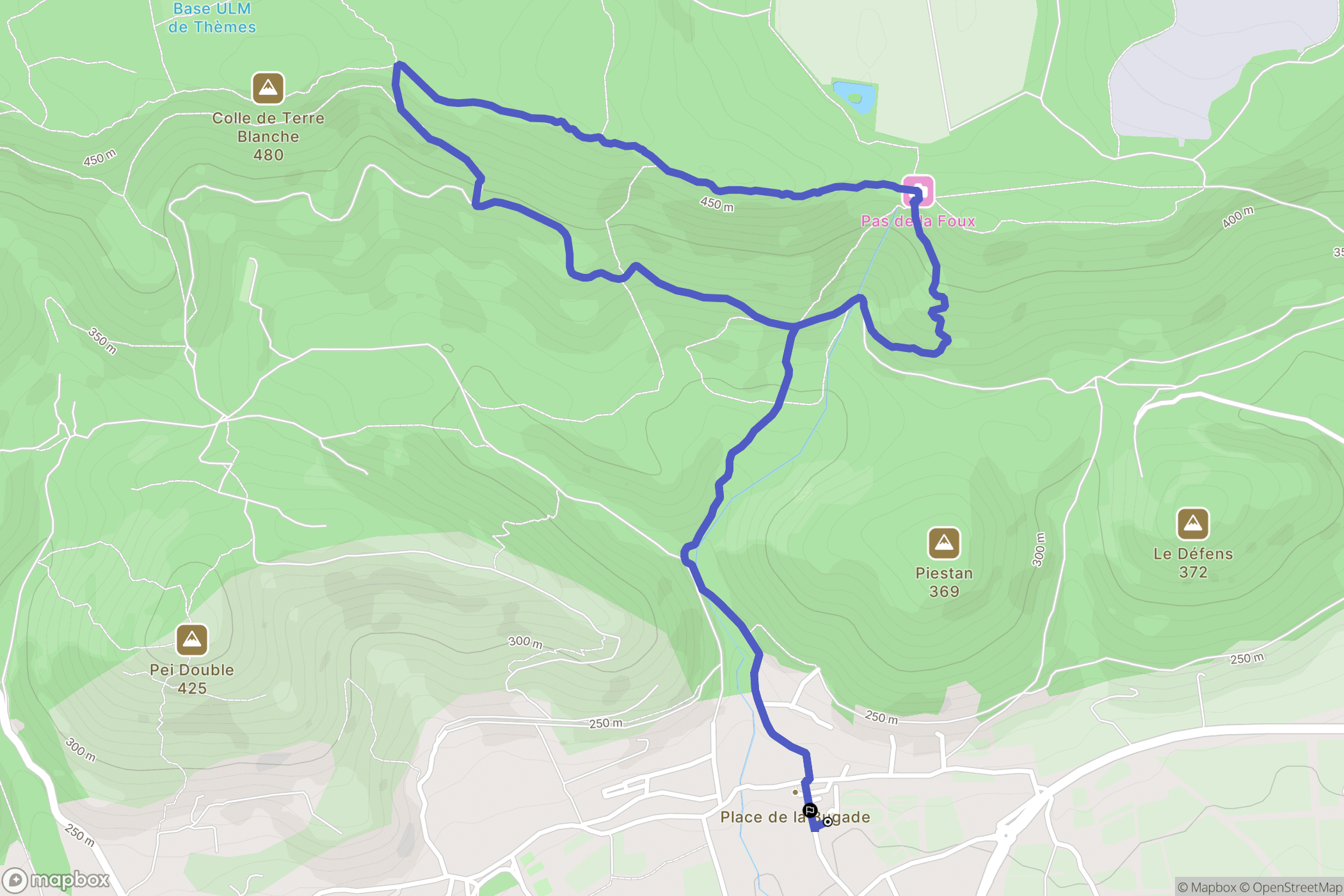 Puget-ville : carte du parcours de randonnée - France