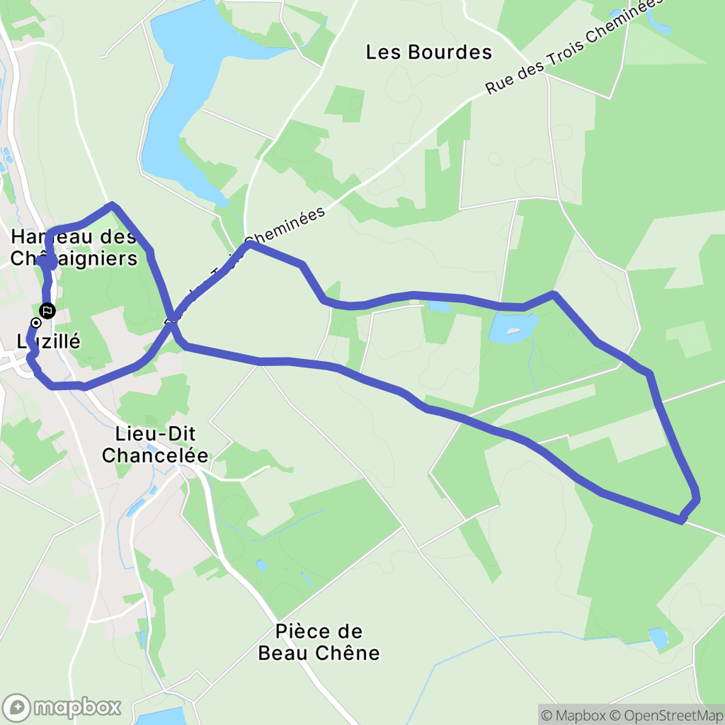 Luzillé : carte du parcours de randonnée - France